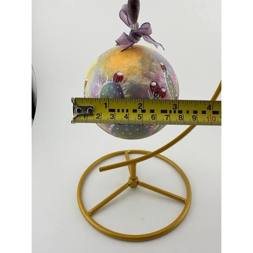 Hand Painted Southwestern Prickly Pear Plant Christmas Ornament 3.5